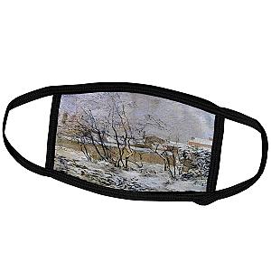 3dRose BLN Scenes Fine Art Collection Garden in the Snow 1883 by Paul Gauguin Winter Landscape Face Masks Multicolor