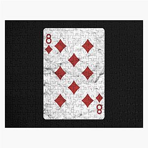 Playing Cards 8 of Diamonds Distressed Design Jigsaw Puzzle