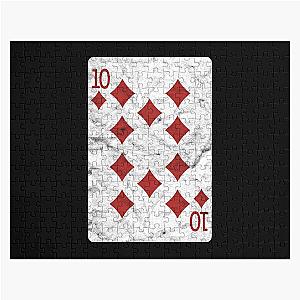 Playing Cards 10 of Diamonds Jigsaw Puzzle (Distressed Design)