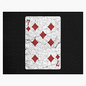 Playing 7 of Diamond distressed design Jigsaw Puzzle