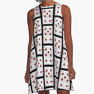 Playing Cards 7 of Diamonds Distressed Design A Line Dress