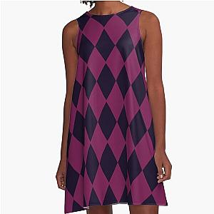 Diamond pattern black A-Line Dress