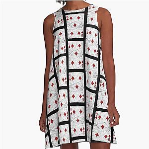 Playing Cards  of Diamonds (distressed design) A-Line Dress