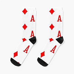 Ace of Diamonds Playing Card Magician Poker Player Socks