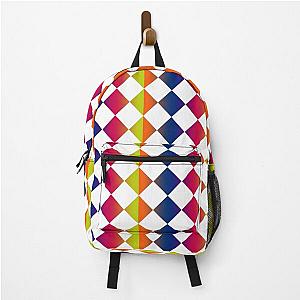 Orange Blue Magenta Yellow White Diamond Harlequin Checker Pattern 0-1597 Backpack
