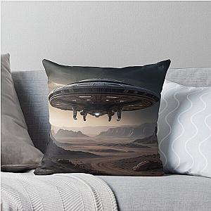 The Silent Arrival Ancient Aliens Throw Pillow