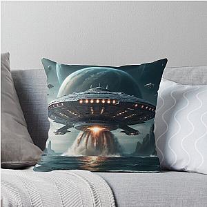 Arrival of the Titans Ancient Aliens Throw Pillow