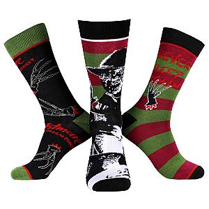 A Nightmare on Elm Street Horror Movies Men's 3 Pack Mid-Calf Adult Crew Socks
