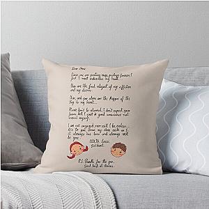 Letter from Gilbert Blythe to Anne Cuthbert (Anne With E) Throw Pillow