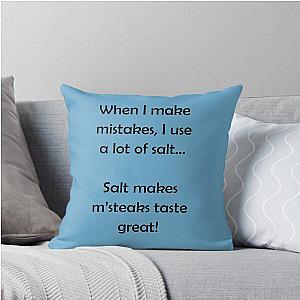 Barenaked Ladies - Salt Makes Steaks Taste Great - Dark Throw Pillow
