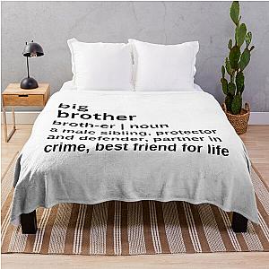 Big Brother Definition Big Brother Brothers Birthday Gift Funny Big Brother Partners in Crime Throw Blanket