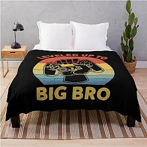 Leveled Up To Big Brother Gift New Brother Siblings Throw Blanket