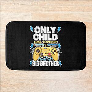 Level 1 Complete Big Brother Gamer Funny Pregnancy Reveal for Gamer Bath Mat
