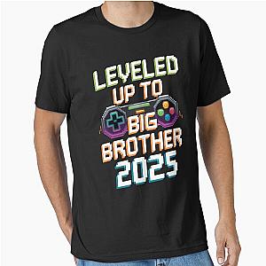 Leveled Up To Big Brother 2025 Funny Gamer Big Boys Kids Essential T-Shirt