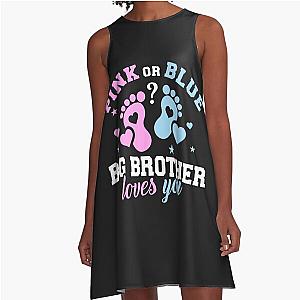 Gender reveal Baby Big Brother A Line Dress