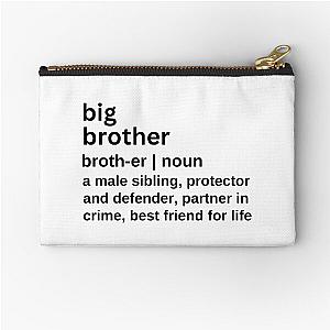 Big Brother Definition Big Bro for Brother Birthday Gift Funny Partner in Crime Zipper Pouch