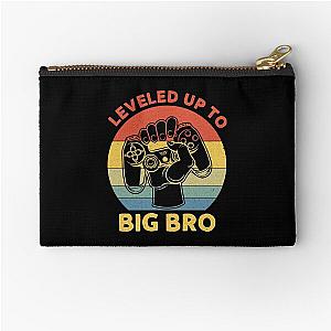 Leveled Up To Big Brother Gift Zipper Pouch