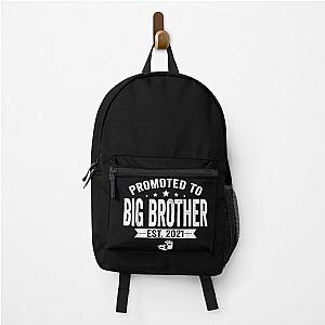 Promoted To Big Brother Est 2021 Retro Fathers Day T-Shirt Backpack Tee