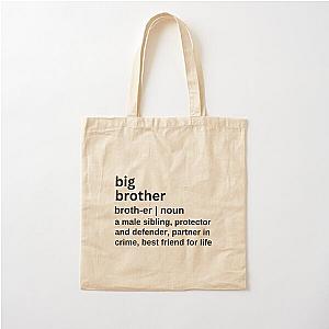 Big Brother Definition Big Bro for Brother Birthday Gift Funny Big Brother Partners in Crime Cotton Tote Bag