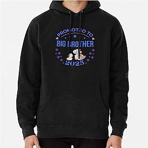 Promoted to Big Brother 2025 - Cute Dinosaur Announcement for Sibling Pullover Hoodie