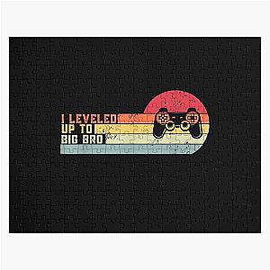 Men's Leveled Up to Big Brother Est 2021 Big Bro Gamer T-Shirt Jigsaw Puzzle