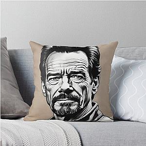 Portrait of a man, celebrity Bryan Cranston throw pillow.