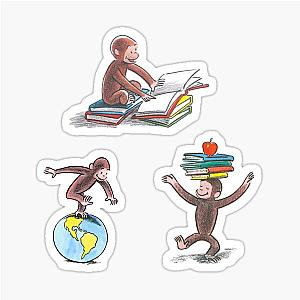 Cute Curious George Children's Book Illustrations Sticker Pack