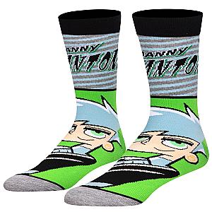 Men's Novelty Socks, Danny Phantom Big Head Crew, Adult Large