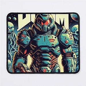 Doom Slayer on a Blue Planet Mouse Pad