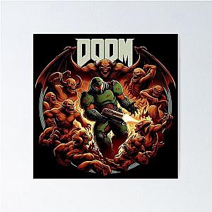 Doom Slayer Surrounded by Evil Poster