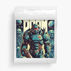 Doom Slayer on a Blue Planet Duvet Cover