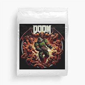 Doom Slayer Surrounded by Evil Duvet Cover