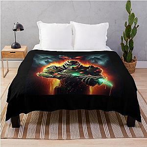 Doom Slayer with BFG Throw Blanket