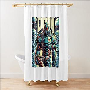 Doom Slayer on a Blue Planet Shower Curtain