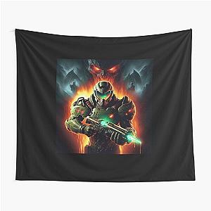 Doom Slayer with BG Tapestry