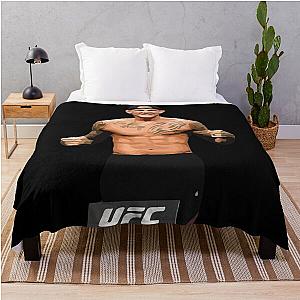 Dustin Poirier Vintage Sticker Throw Blanket