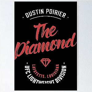 Dustin Poirier Vintage Typography Badge Red Classic Poster