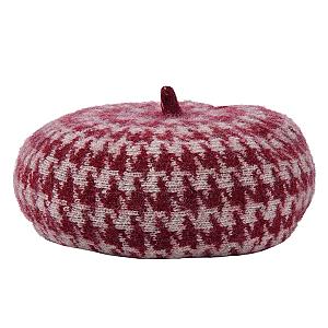Women's Winter Vogue Beret Hat Red One Size Cotton Knit Cap