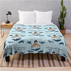 Extraordinary Attorney Woo Yellow Whale Background Throw Blanket