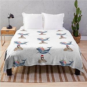 Extraordinary attorney Woo whale background with Christmas hat Throw Blanket