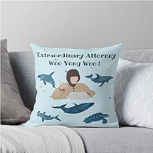Extraordinary attorney Woo whale background Throw Pillow
