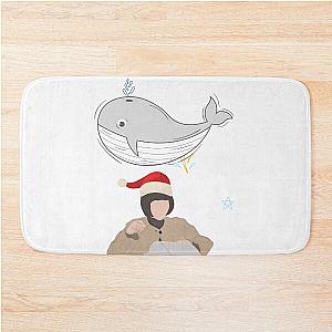 Extraordinary attorney Woo whale background with Christmas hat Bath Mat