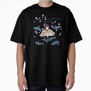 Extraordinary Woo Yong Woo whale Background Oversized T-Shirt