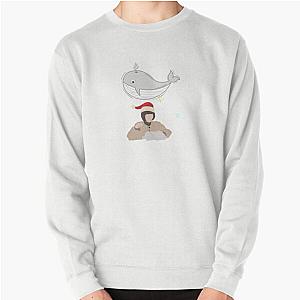 Extraordinary attorney Woo whale background with christmas hat Pullover Sweatshirt