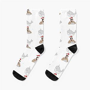 Extraordinary attorney Woo Xia 
whale background with Christmas hat Socks
