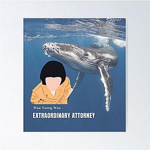 extraordinary attorney Woo Yong Woo whale background Poster