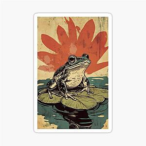 Frogger on a lily pad sticker
