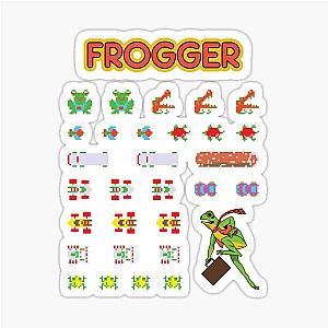 Frogger Logo and Frog Sticker