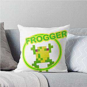 8 bit Frogger Throw Pillow