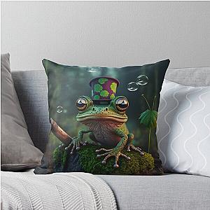 Fancy Frogger Throw Pillow